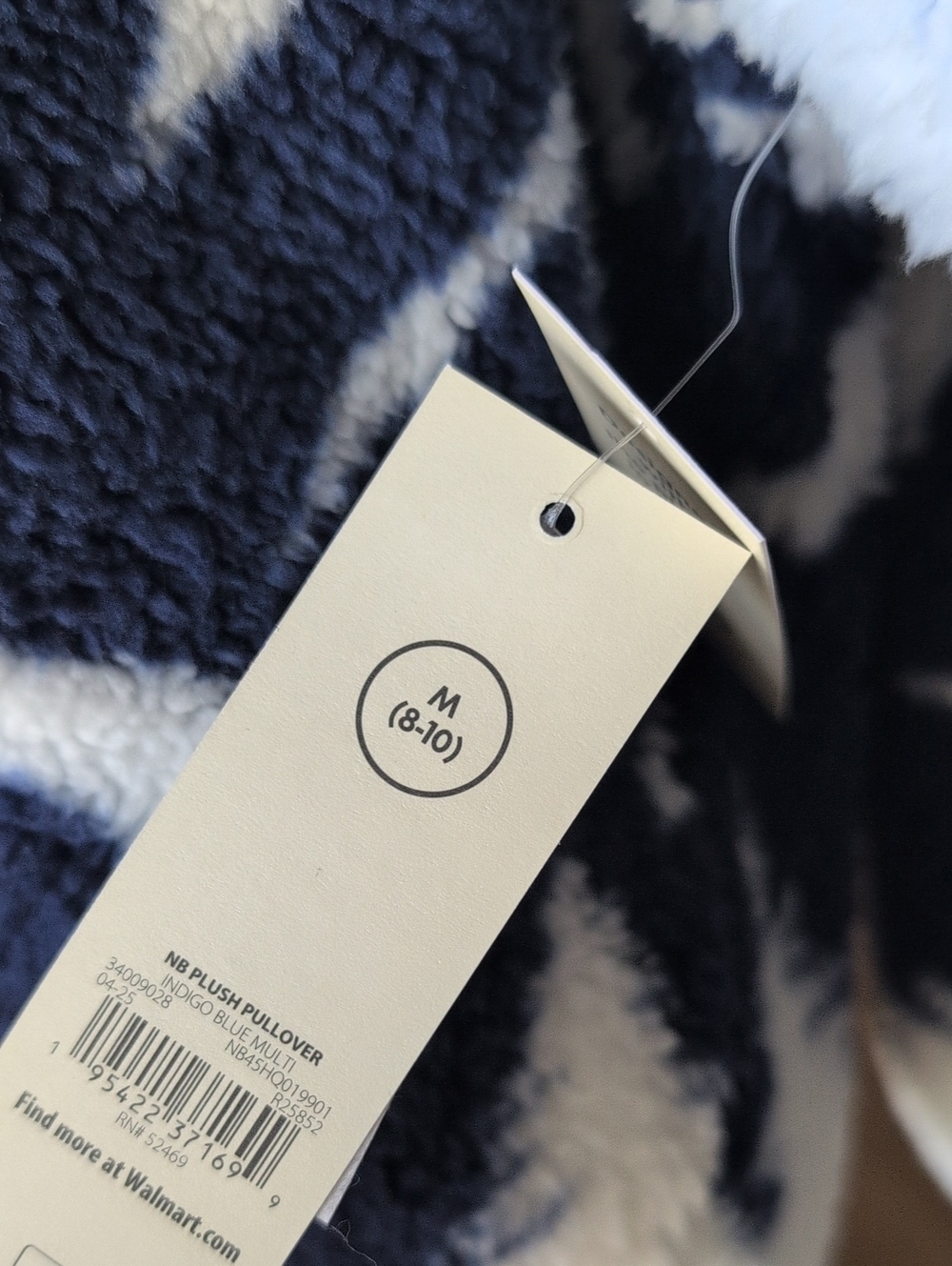 Nwt Cozy No Boundaries Light Blue & Navy Mountain Sherpa Pullover Medium - Picture 6 of 8